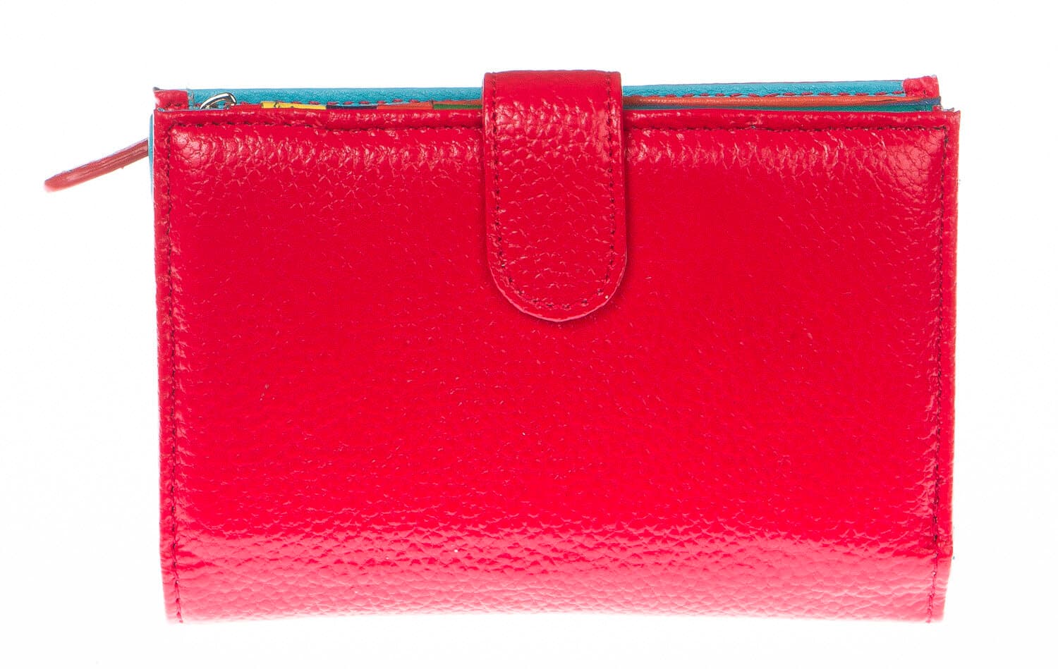 Portafoglio donna in vera pelle tradizionale SANTINI mod NINFEA colore ROSSO Made in Italy.