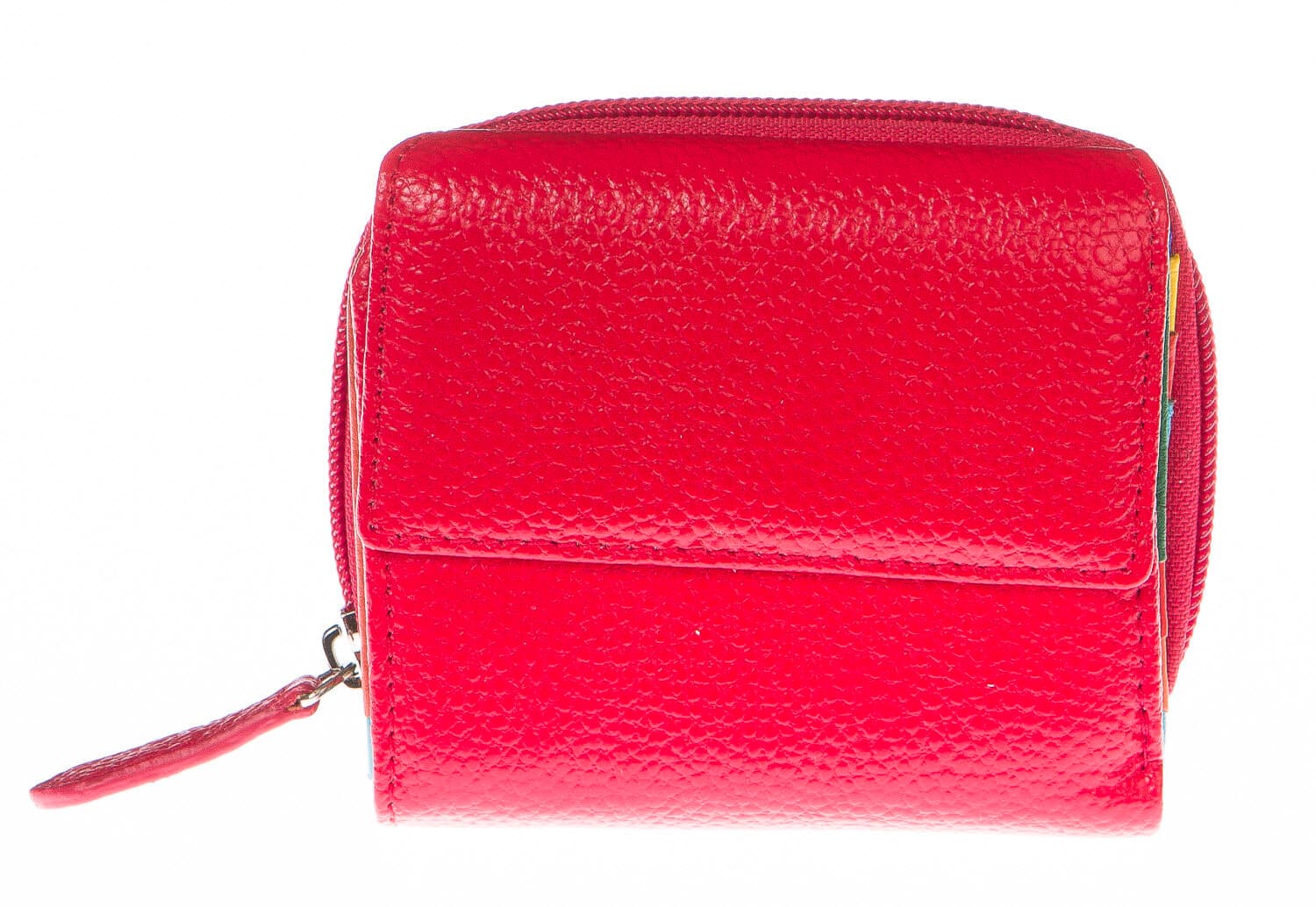 Portafoglio donna in vera pelle tradizionale SANTINI mod BEGONIA colore ROSSO Made in Italy. (Portafoglio