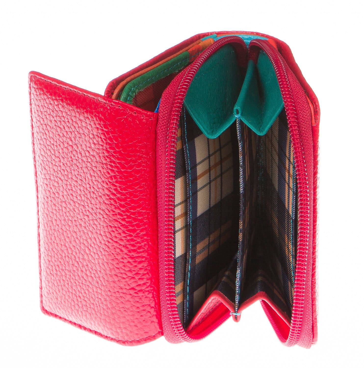 Portafoglio donna in vera pelle tradizionale SANTINI mod BEGONIA colore ROSSO Made in Italy. (Portafoglio