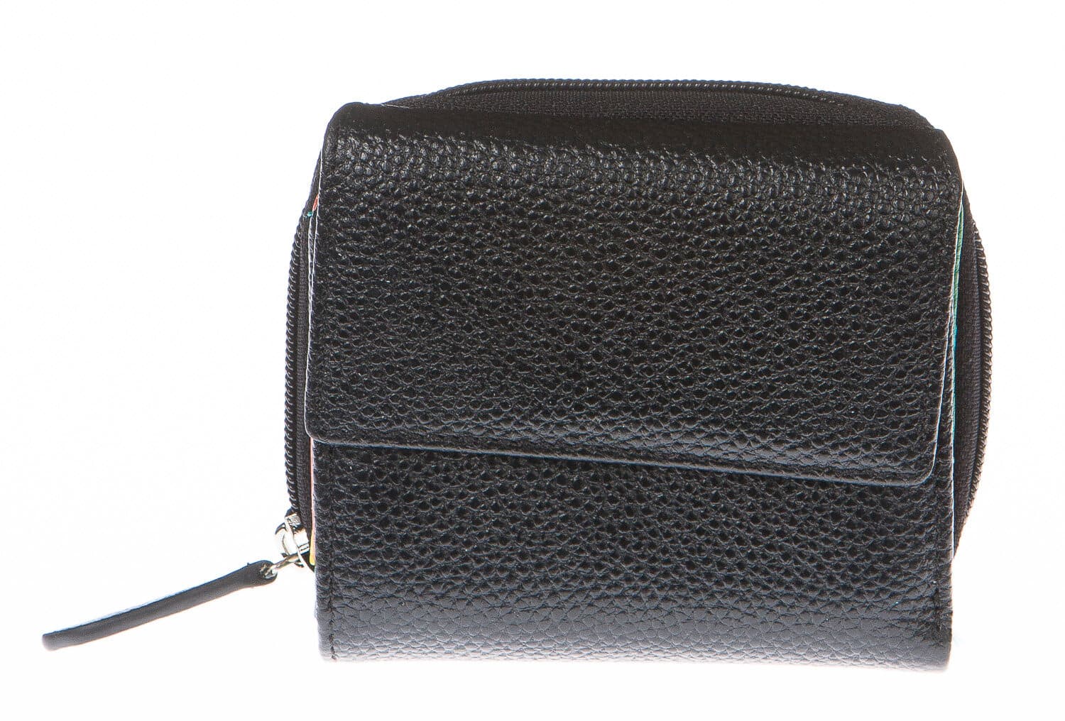 Portafoglio donna in vera pelle tradizionale SANTINI mod BEGONIA colore NERO Made in Italy. (Portafoglio