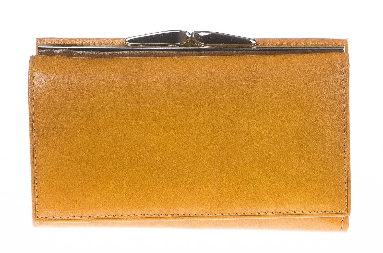 Portafoglio donna in vera pelle tradizionale SANTINI mod PETUNIA colore GIALLO Made in Italy