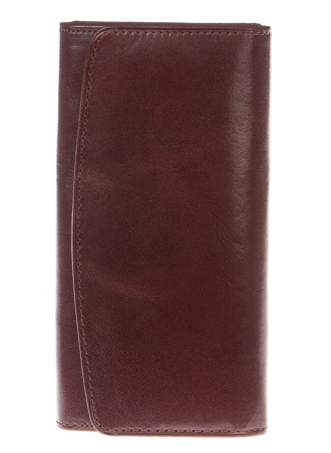 Portafoglio donna in vera pelle tradizionale SANTINI mod GLADIOLO colore TESTA DI MORO Made in Italy