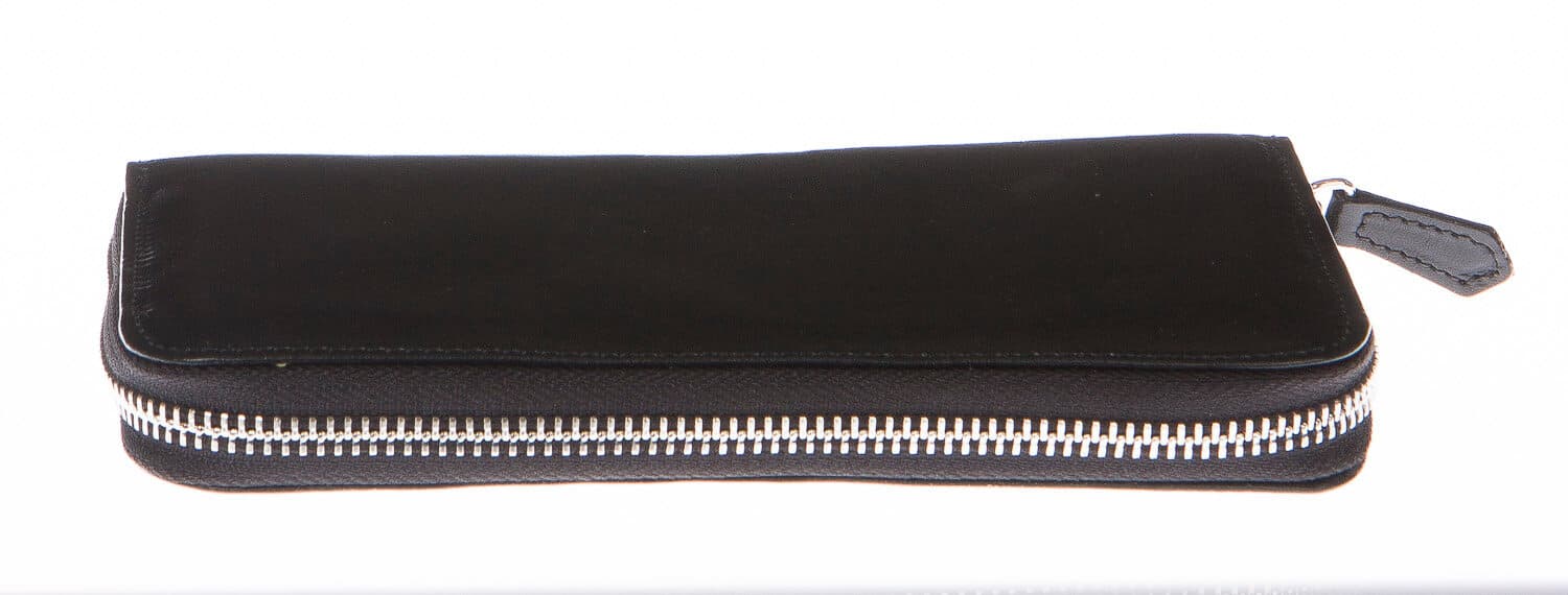 Portafoglio uomo / donna in vera pelle tradizionale SANTINI mod MUGHETTO colore NERO Made in Italy.