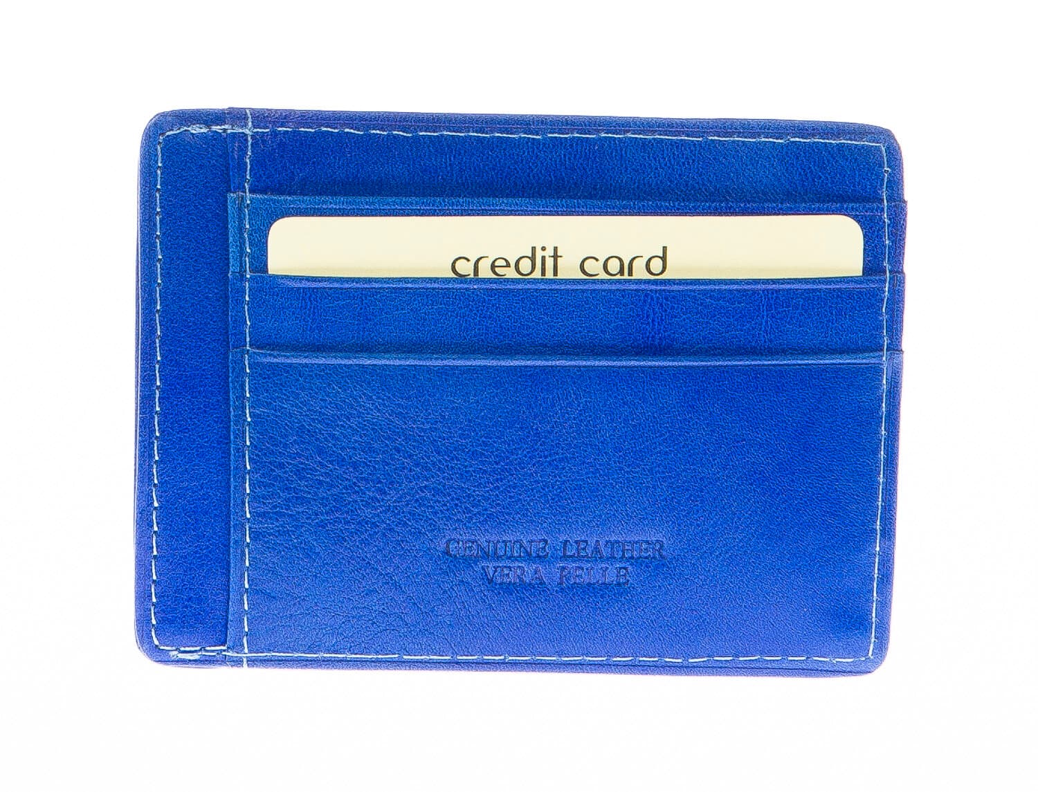 Portatessere - Carte di Credito unisex in vera pelle HONG KONG, colore BLU, CHIAROSCURO, MADE IN ITALY