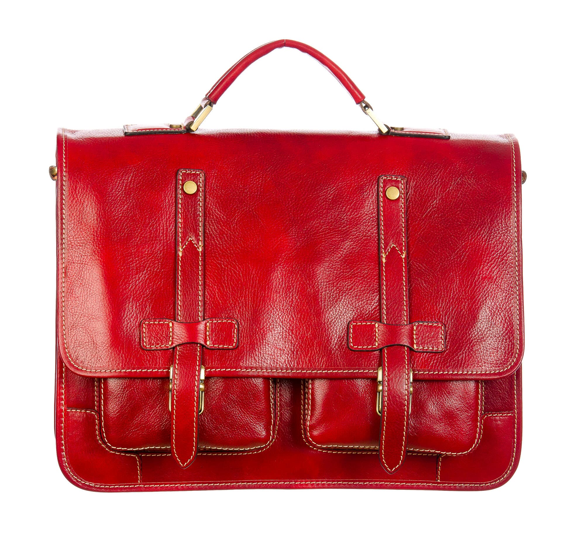 ERNESTO: cartella /borsa ufficio uomo, in cuoio, colore: ROSSO, Made in Italy