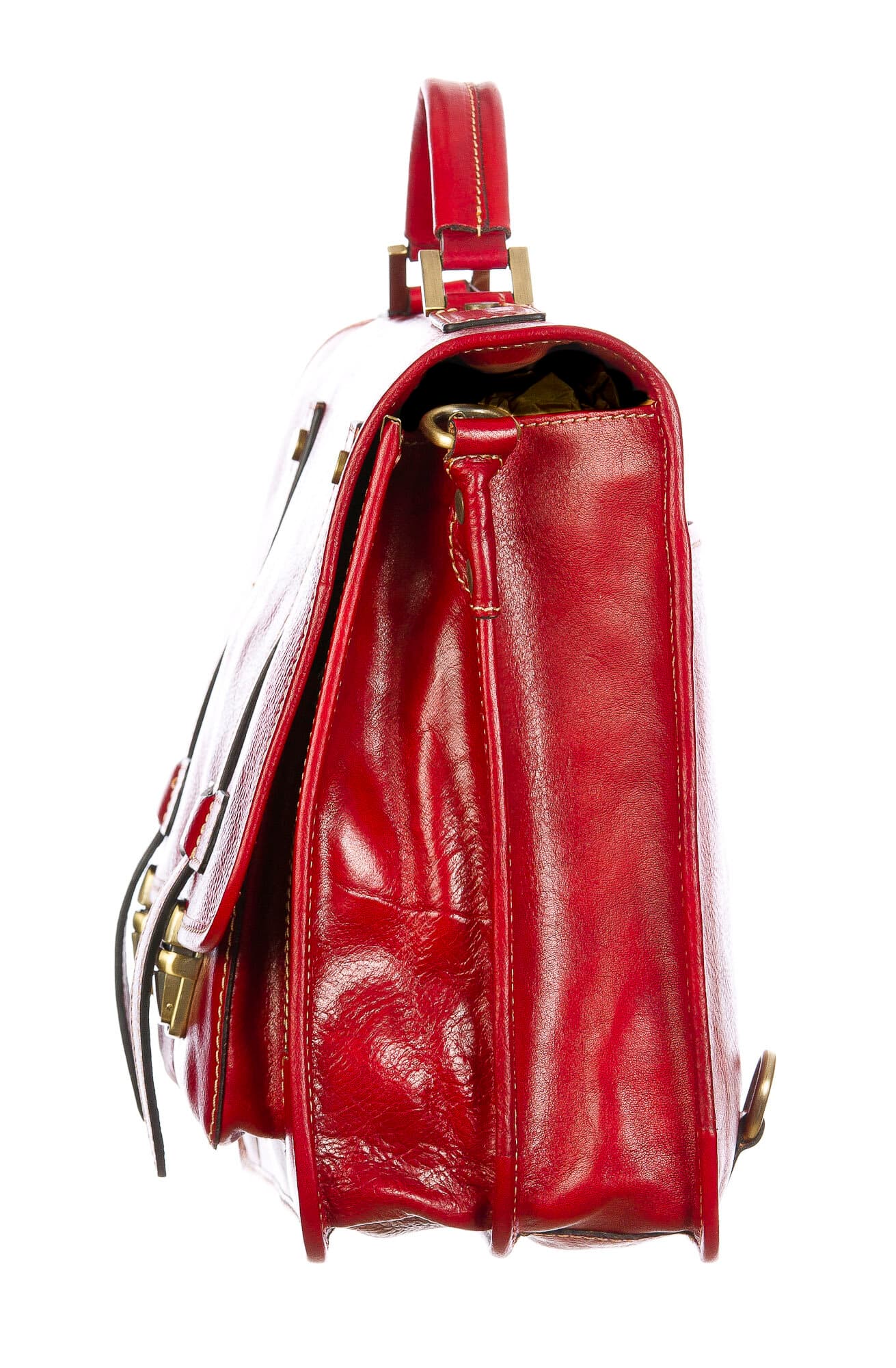 ERNESTO: cartella /borsa ufficio uomo, in cuoio, colore: ROSSO, Made in Italy