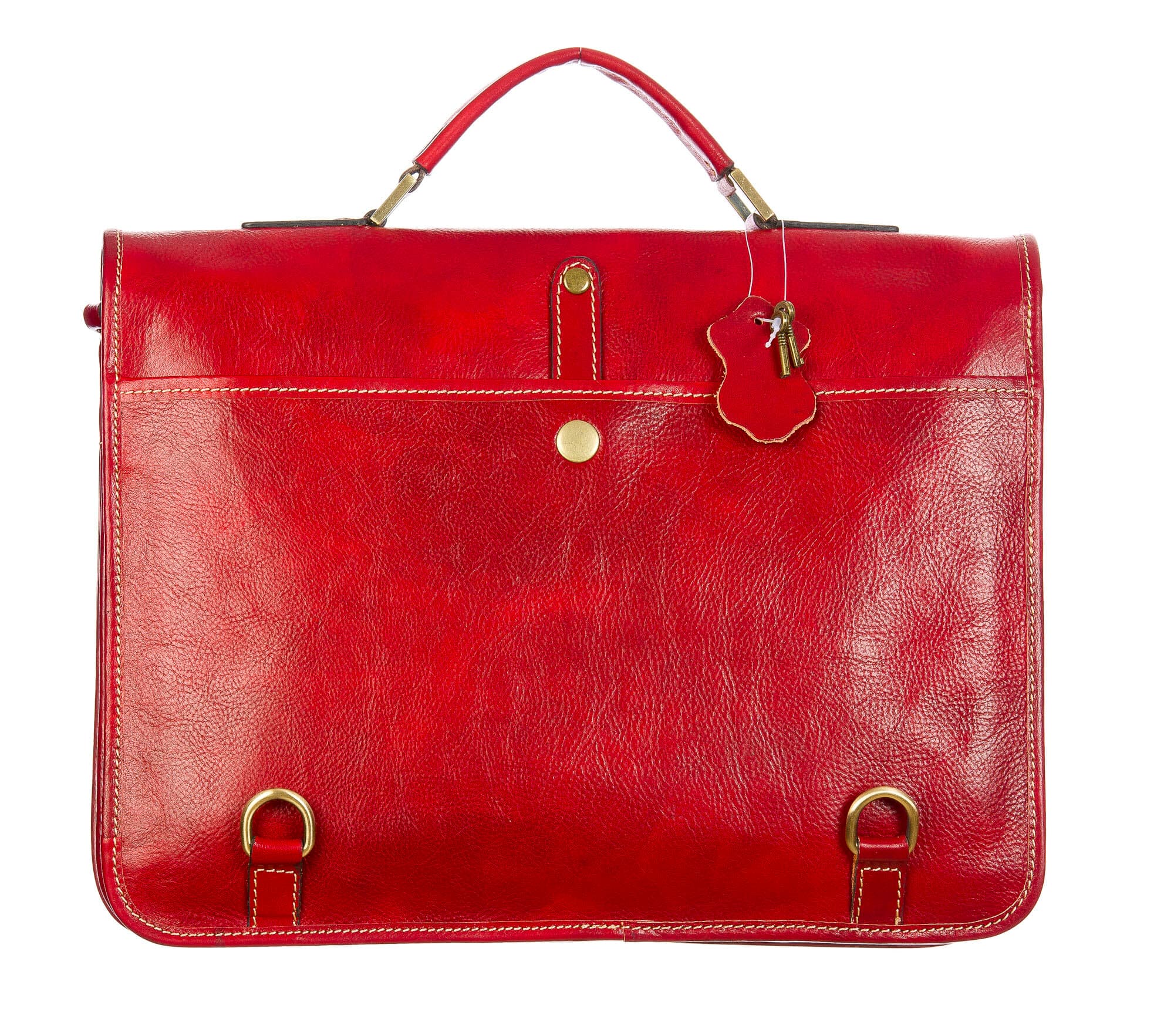 ERNESTO: cartella /borsa ufficio uomo, in cuoio, colore: ROSSO, Made in Italy