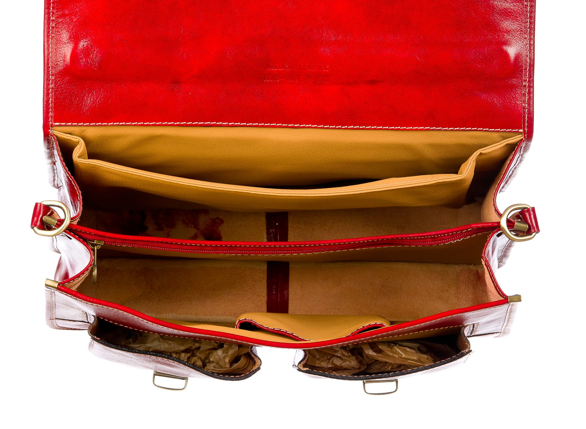 ERNESTO: cartella /borsa ufficio uomo, in cuoio, colore: ROSSO, Made in Italy