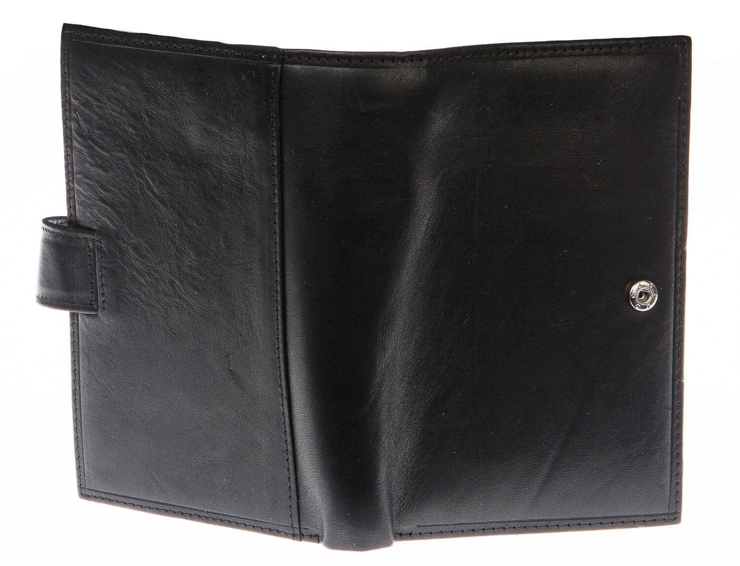 Portafoglio uomo in vera pelle tradizionale SANTINI, mod BULGARIA, colore NERO, Made in Italy.