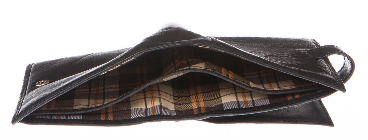 Portafoglio uomo in vera pelle tradizionale SANTINI, mod BULGARIA, colore NERO, Made in Italy.