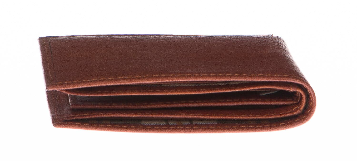 Portafoglio uomo in vera pelle tradizionale SANTINI, mod VENEZUELA, colore MARRONE, Made in Italy.