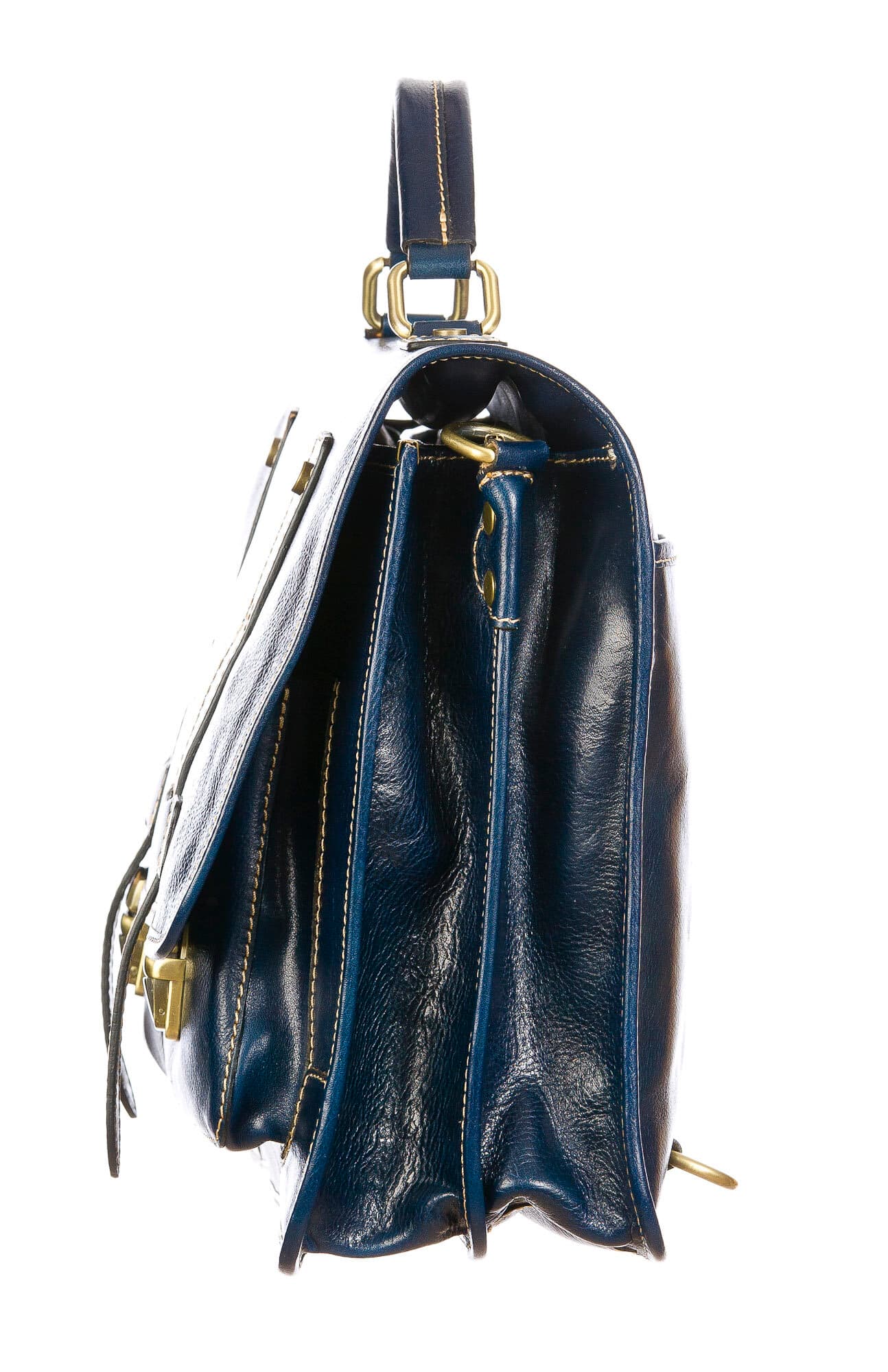 ERNESTO: cartella /borsa ufficio uomo, in cuoio, colore: BLU, Made in Italy