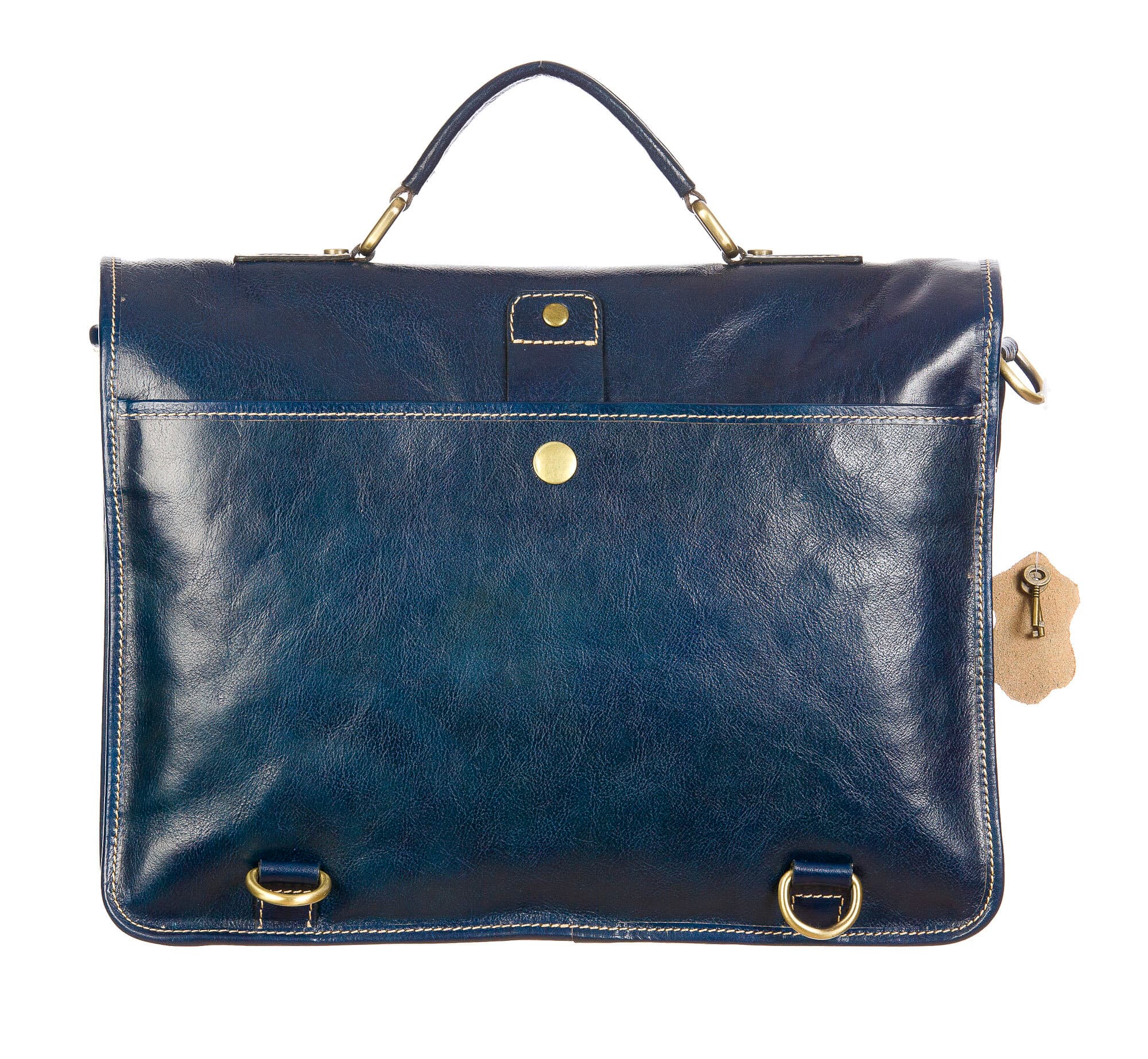 ERNESTO: cartella /borsa ufficio uomo, in cuoio, colore: BLU, Made in Italy