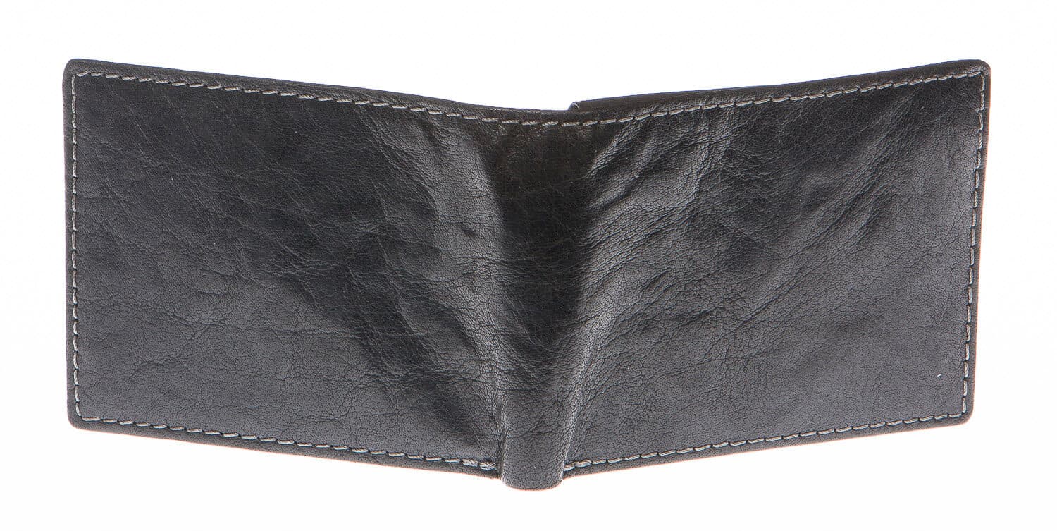 Portafoglio uomo in vera pelle sauvage SANTINI, mod LUSSEMBURGO maxi, colore NERO Made in Italy.