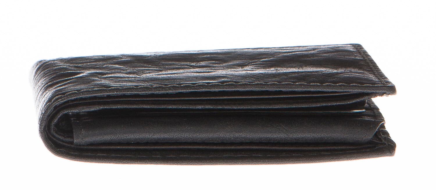 Portafoglio uomo in vera pelle sauvage SANTINI, mod LUSSEMBURGO maxi, colore NERO Made in Italy.