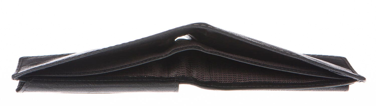 Portafoglio uomo in vera pelle sauvage SANTINI, mod LUSSEMBURGO mini, colore NERO Made in Italy.