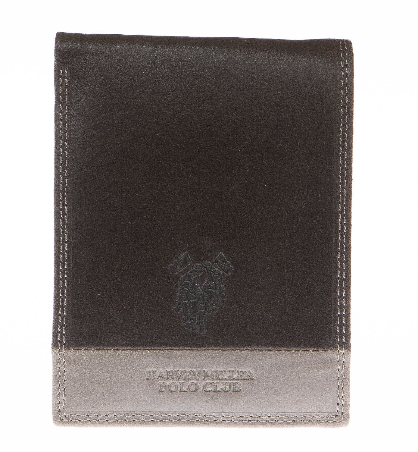 Portafoglio uomo in vera pelle nubuck HARVEY MILLER, mod LIECHTENSTEIN, colore NERO Made in Italy.