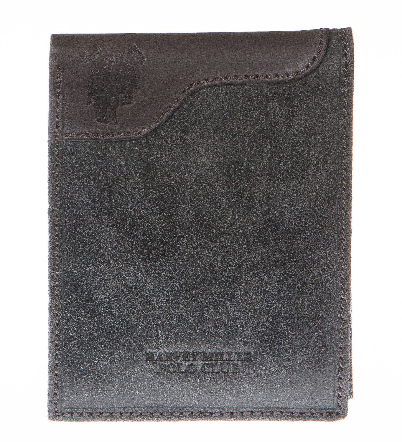Portafoglio uomo in vera pelle nubuck HARVEY MILLER, mod GIAMAICA, colore GRIGIO Made in Italy.