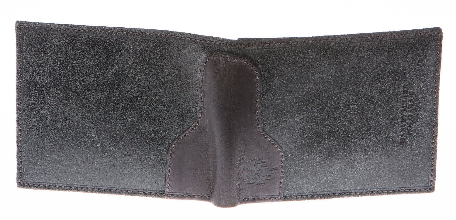 Portafoglio uomo in vera pelle nubuck HARVEY MILLER, mod GIAMAICA, colore GRIGIO Made in Italy.
