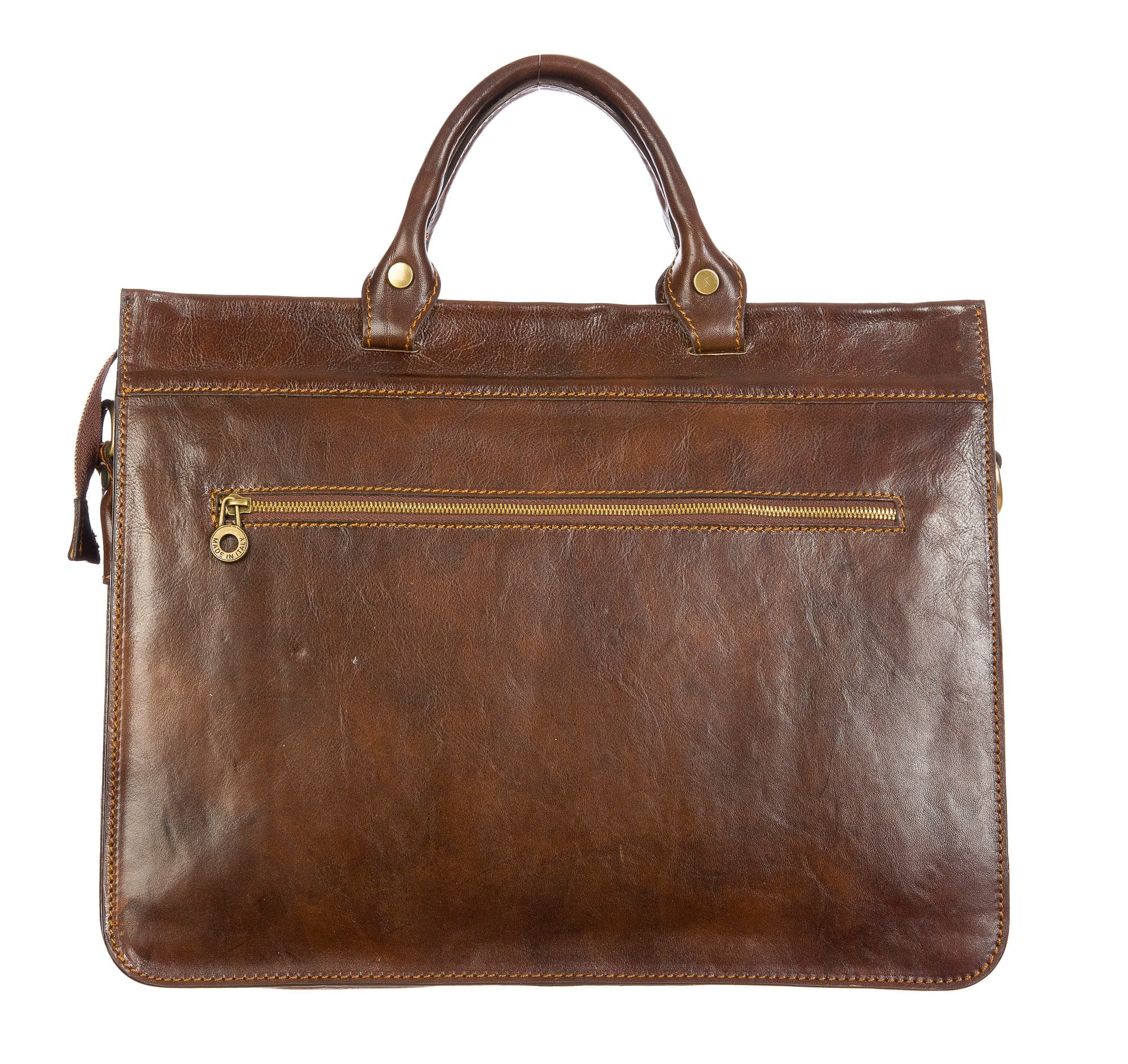 EMIDIO : cartella ufficio / borsa lavoro, uomo / donna, in cuoio, colore : TESTAMORO, Made in Italy (Borsa)