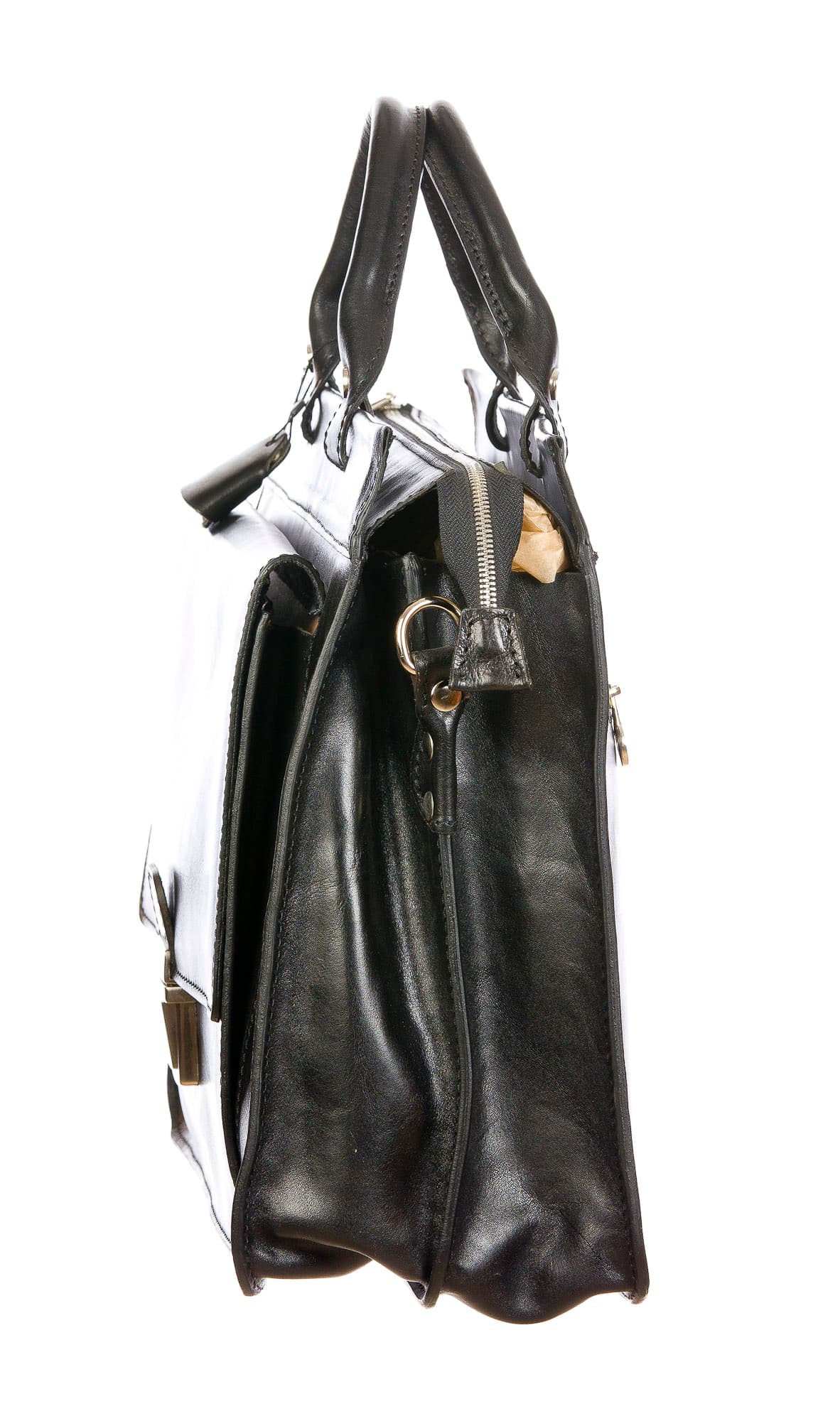 EMIDIO : cartella ufficio / borsa lavoro, uomo / donna, in cuoio, colore : NERO, Made in Italy (Borsa)