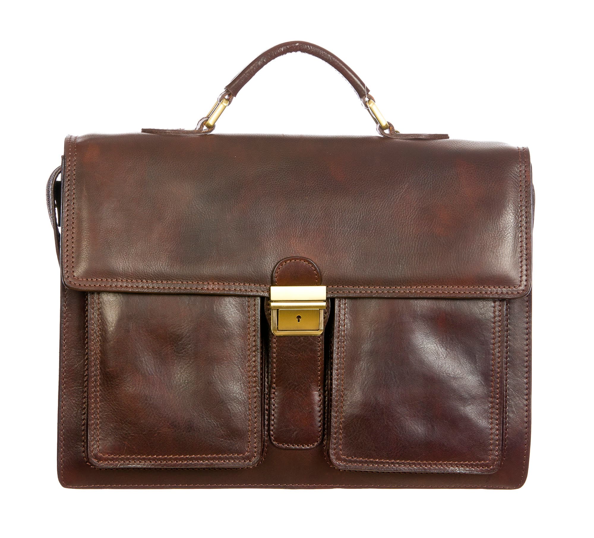 EVASIO : cartella ufficio / borsa lavoro uomo, in cuoio, colore : TESTAMORO, Made in Italy (Borsa)