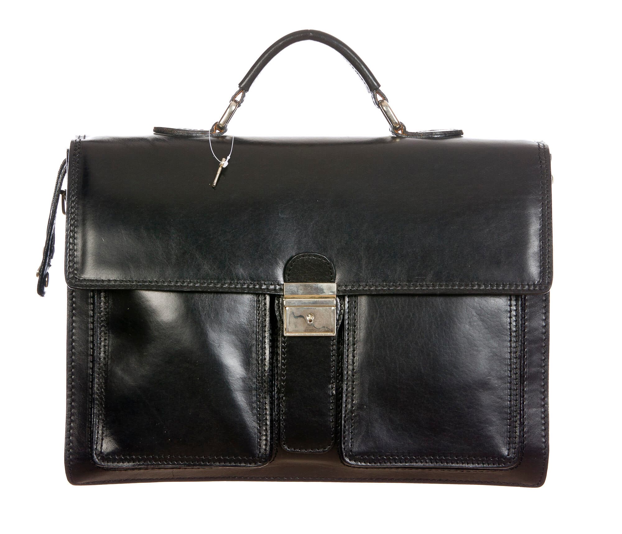EVASIO : cartella ufficio / borsa lavoro uomo, in cuoio, colore : NERO, Made in Italy (Borsa)