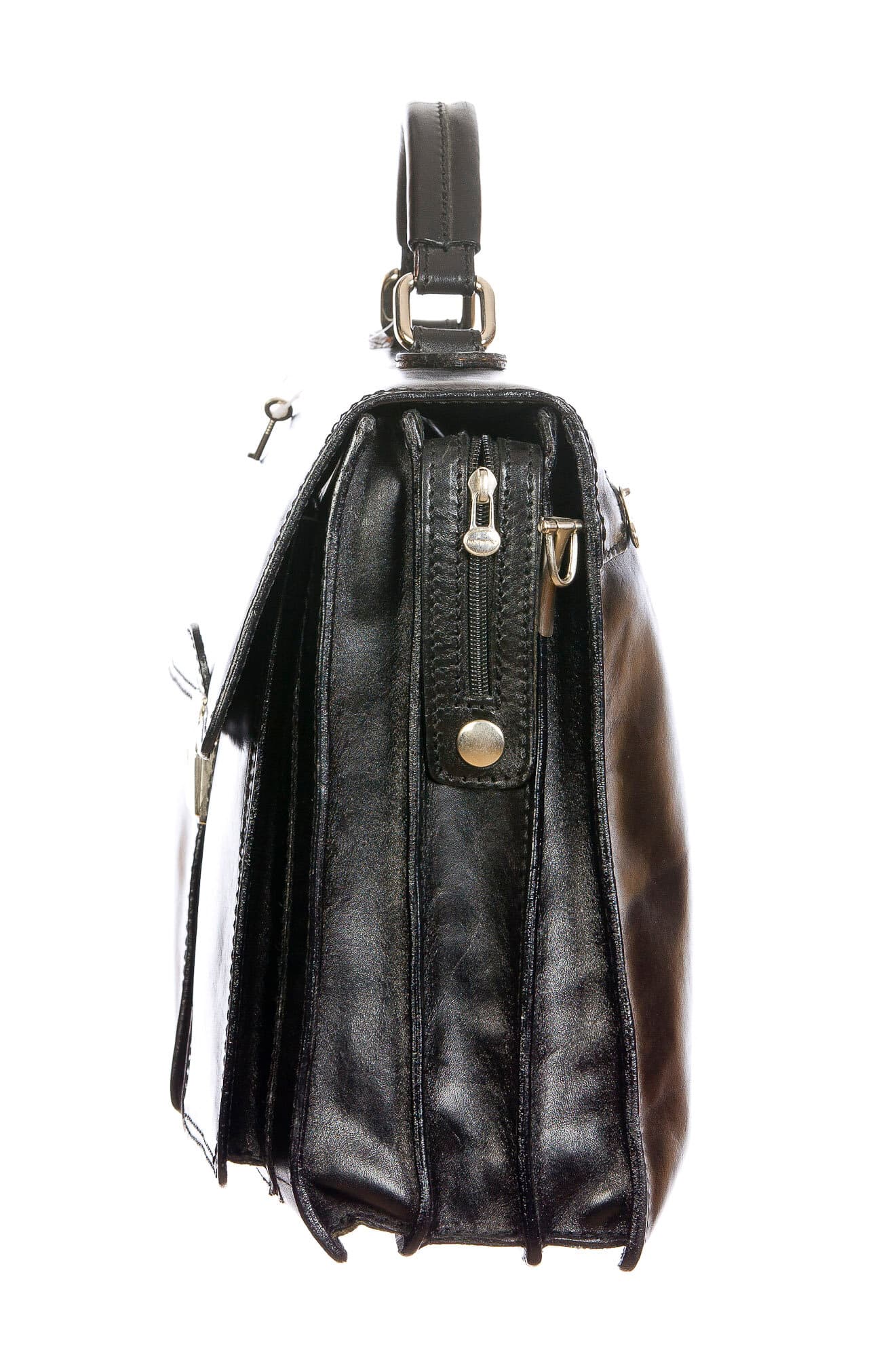 EVASIO : cartella ufficio / borsa lavoro uomo, in cuoio, colore : NERO, Made in Italy (Borsa)