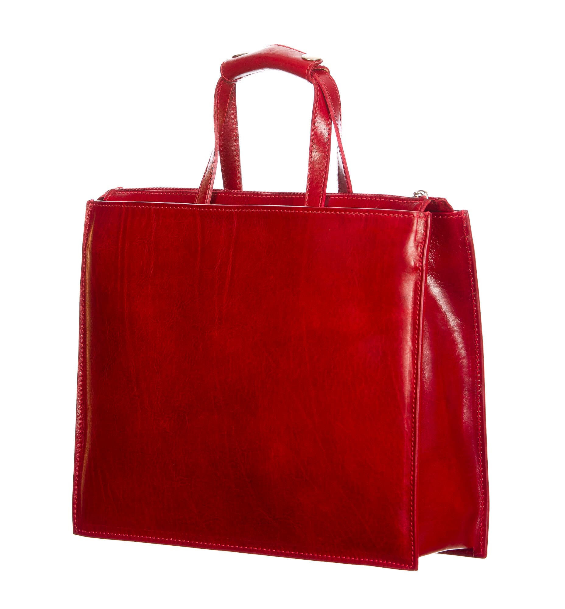 ERMETE : cartella ufficio / borsa lavoro, uomo - donna, in cuoio, colore : ROSSO, Made in Italy (Borsa)