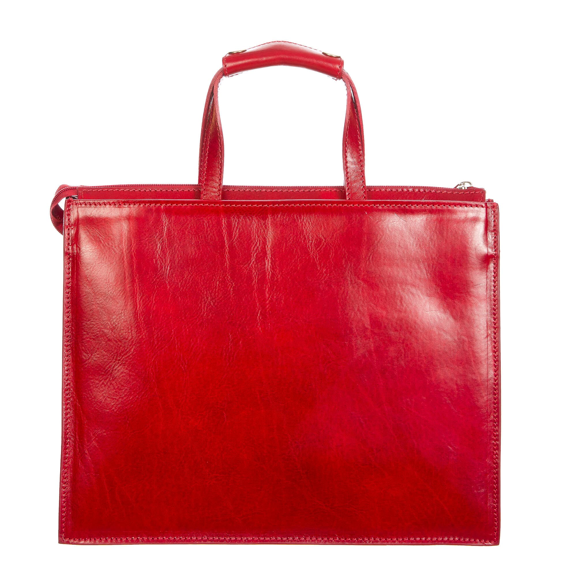 ERMETE : cartella ufficio / borsa lavoro, uomo - donna, in cuoio, colore : ROSSO, Made in Italy (Borsa)