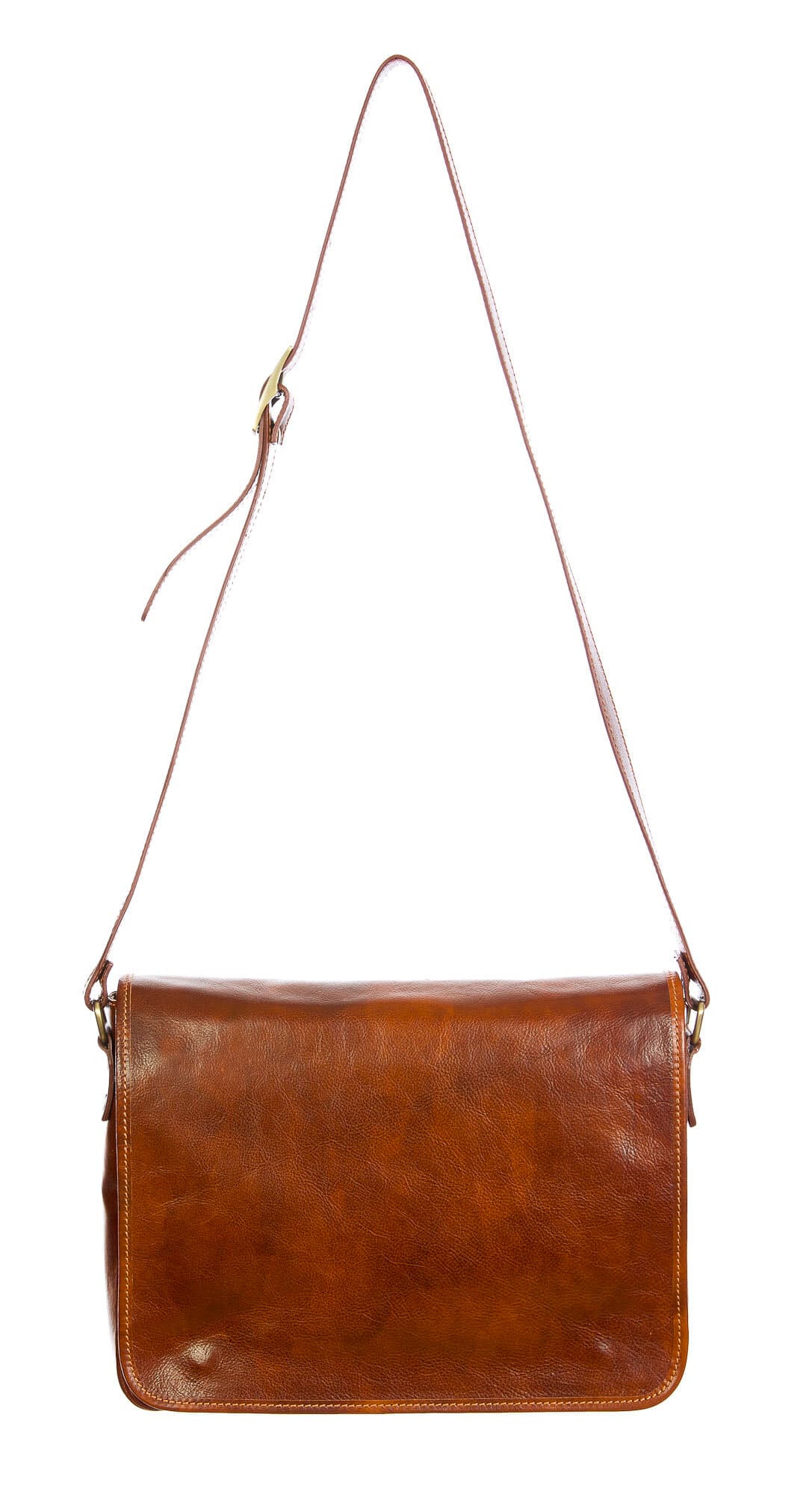 MATTIA : Borsa Messenger a Tracolla da uomo in vero cuoio, colore : MARRONE, Made in Italy (Borsa)