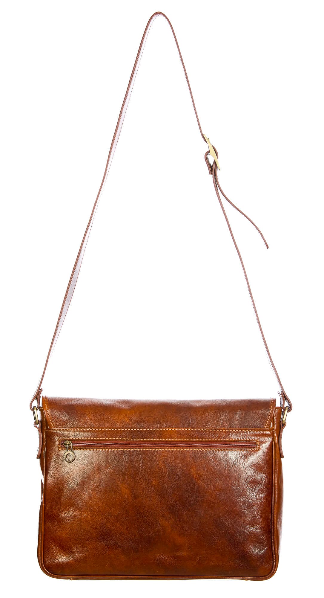 MATTIA : Borsa Messenger a Tracolla da uomo in vero cuoio, colore : MARRONE, Made in Italy (Borsa)