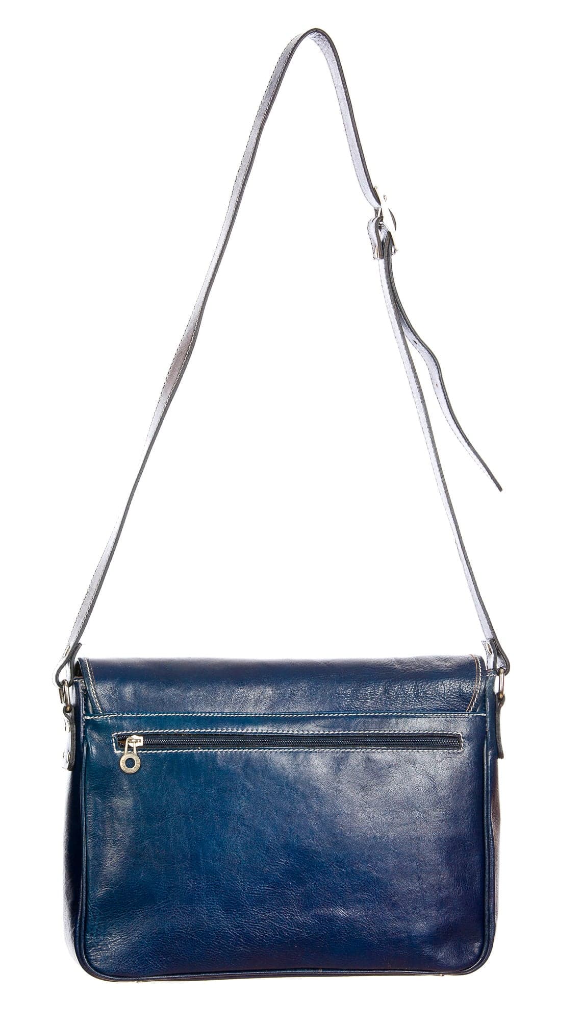 MATTIA : Borsa Messenger a Tracolla da uomo in vero cuoio, colore : BLU, Made in Italy (Borsa)