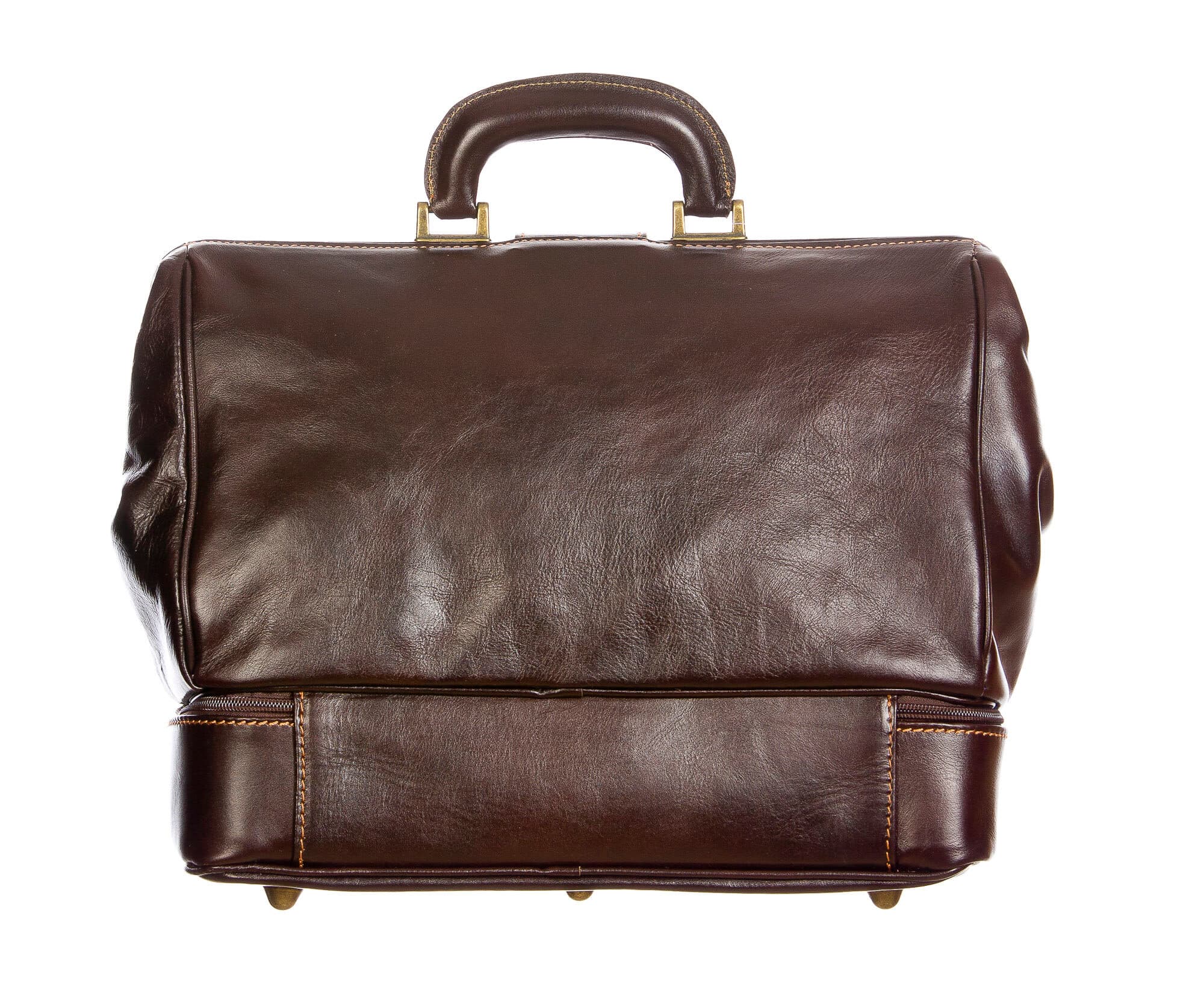 LEONIO : borsa dottore / ventiquattrore, uomo-donna, in cuoio, colore: TESTAMORO, Made in Italy