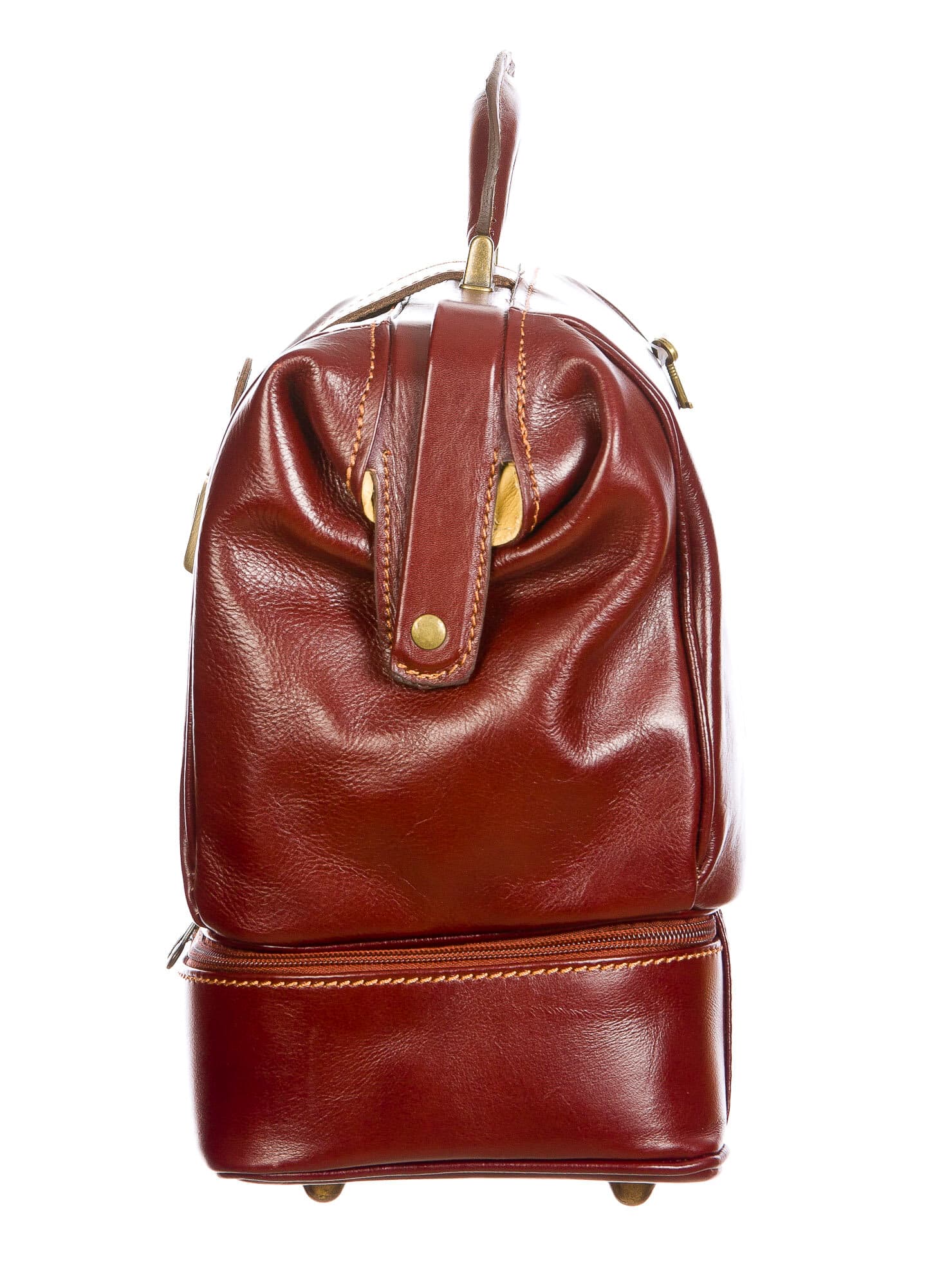 Borsa dottore/ventiquattrore in vera pelle LEONIO, unisex, colore MARRONE, CHIAROSCURO, MADE IN ITALY