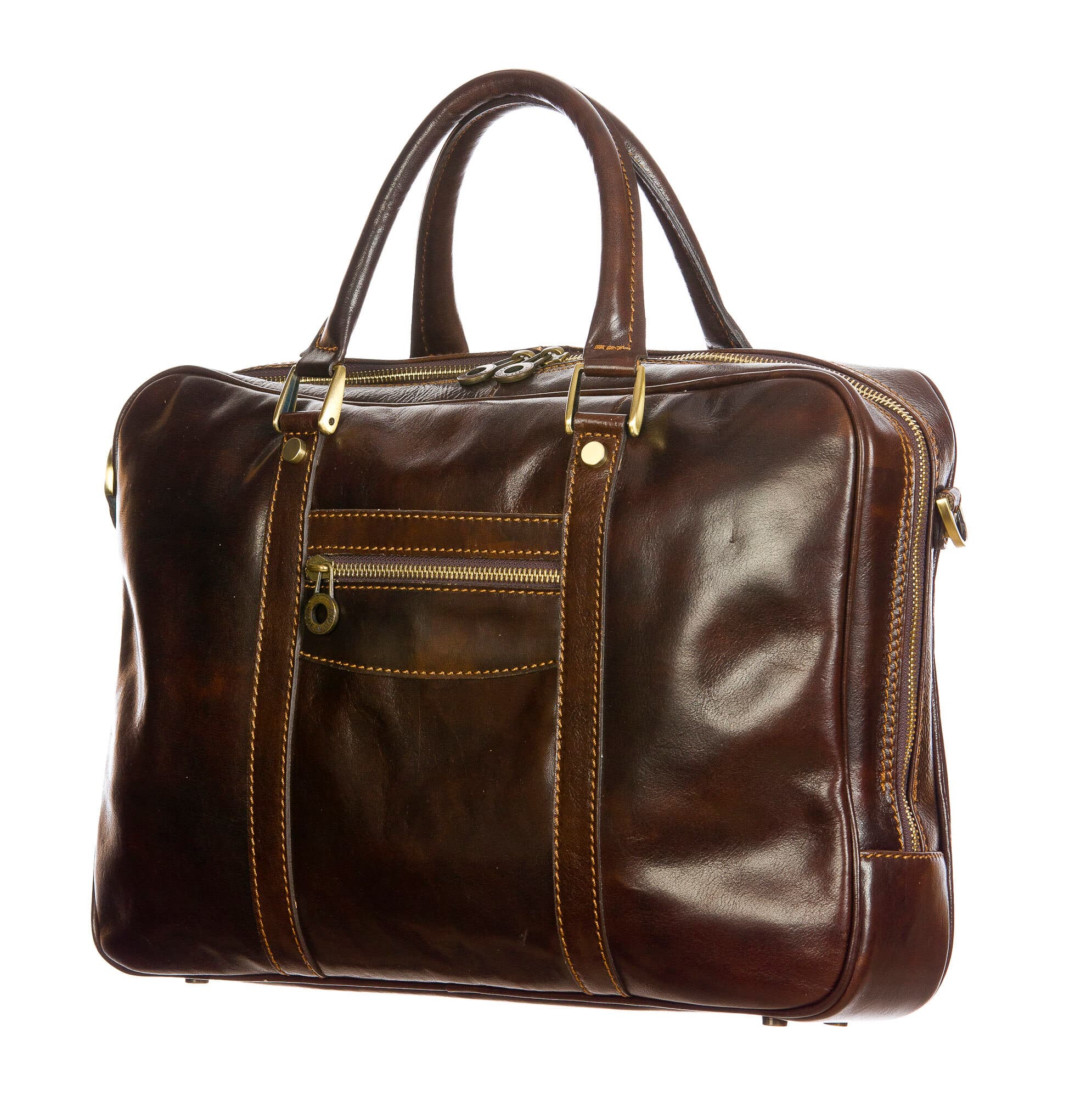 MURES : cartella ufficio / borsa lavoro, uomo - donna, in cuoio, colore: TESTAMORO, Made in Italy. (Borsa)