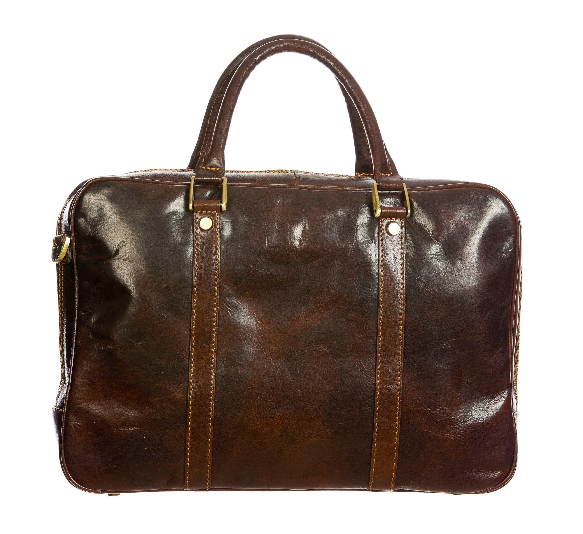 MURES : cartella ufficio / borsa lavoro, uomo - donna, in cuoio, colore: TESTAMORO, Made in Italy. (Borsa)