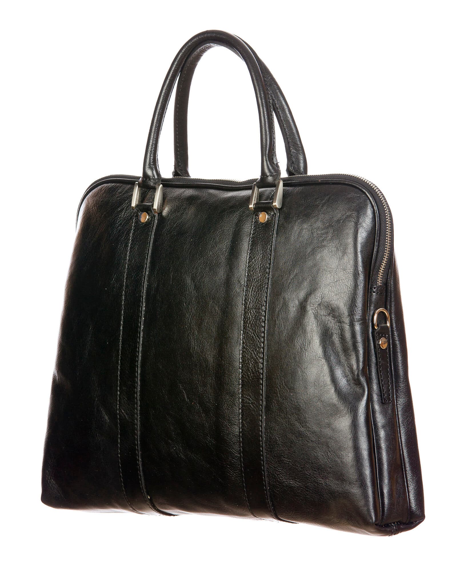 MALCO : cartella ufficio / borsa portacomputer, uomo - donna, in cuoio, colore : NERO, Made in Italy