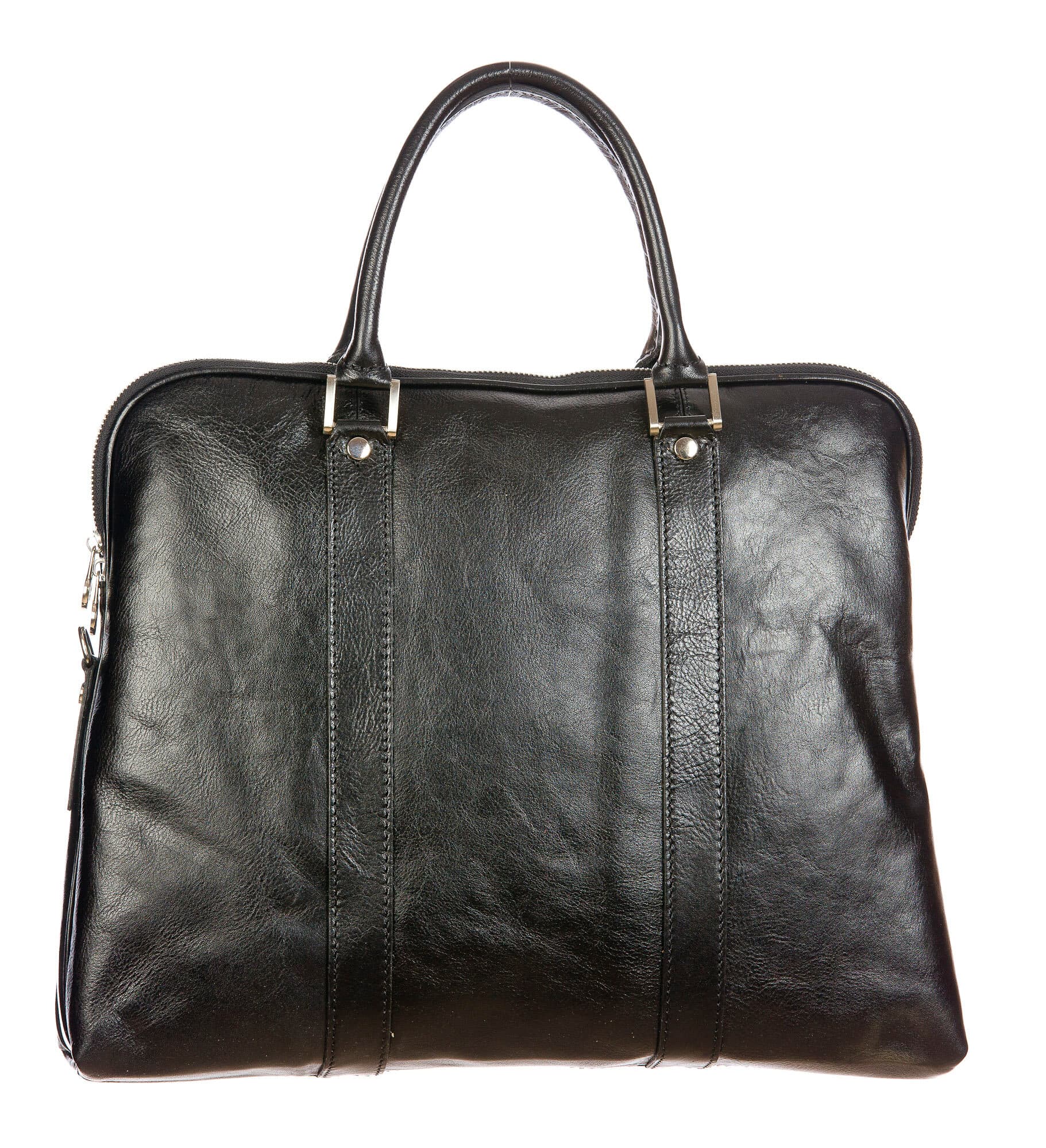 MALCO : cartella ufficio / borsa portacomputer, uomo - donna, in cuoio, colore : NERO, Made in Italy