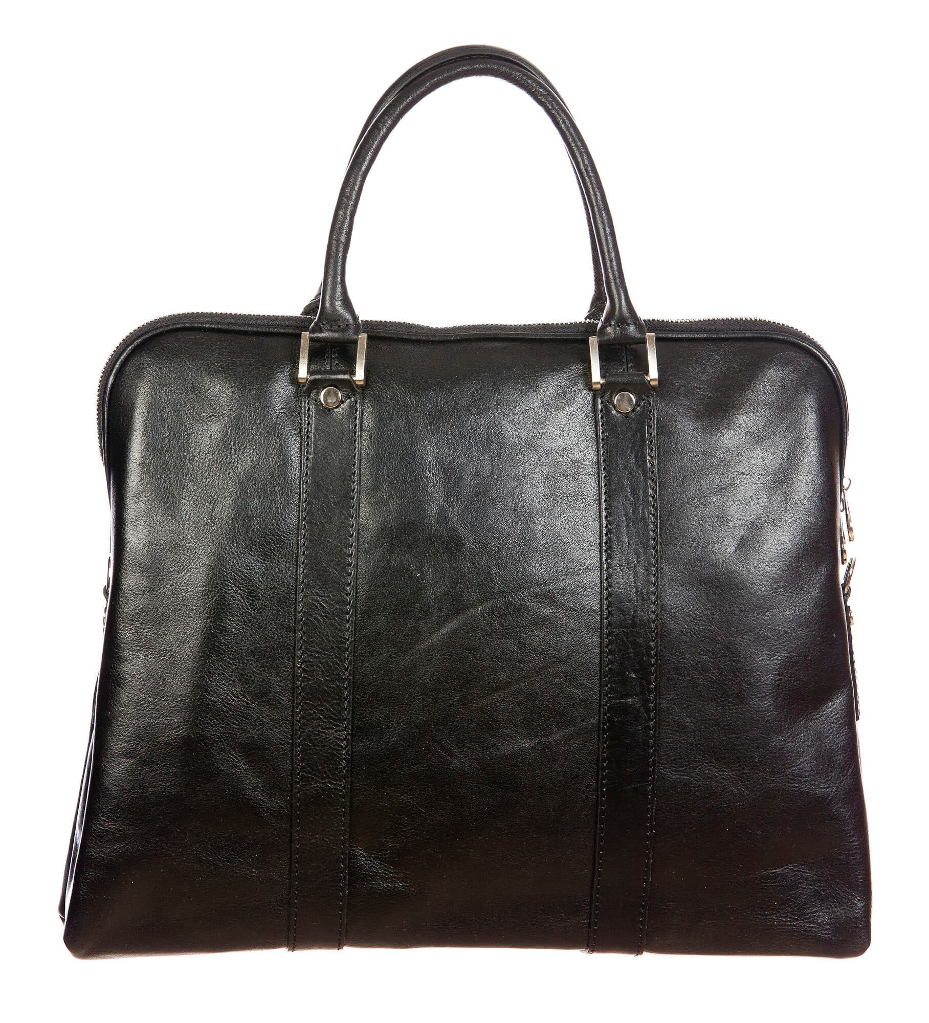 MALCO : cartella ufficio / borsa portacomputer, uomo - donna, in cuoio, colore : NERO, Made in Italy