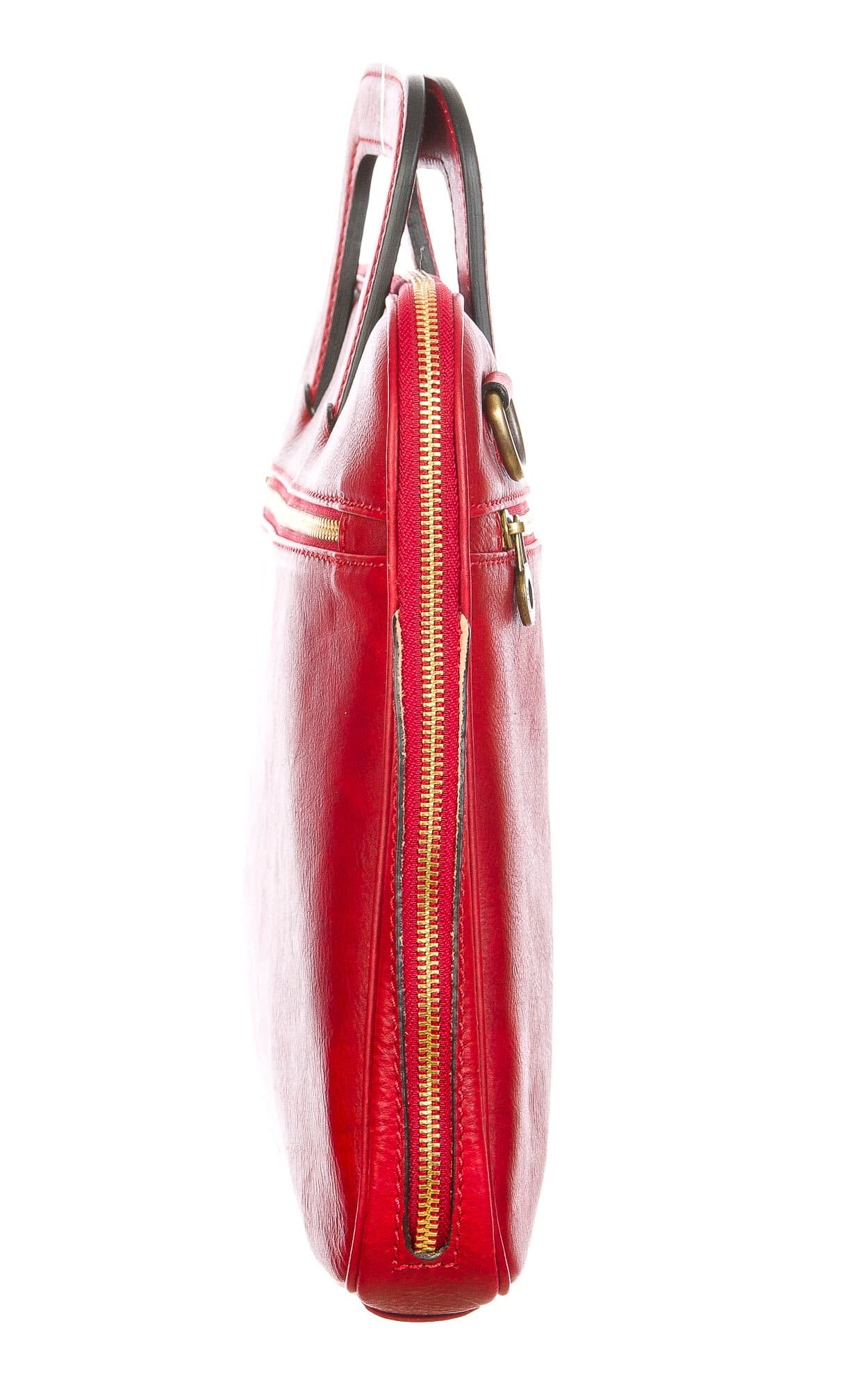 ENEA : cartella ufficio / porta pc, uomo - donna, in cuoio, colore : ROSSO, Made in Italy. (Borsa)