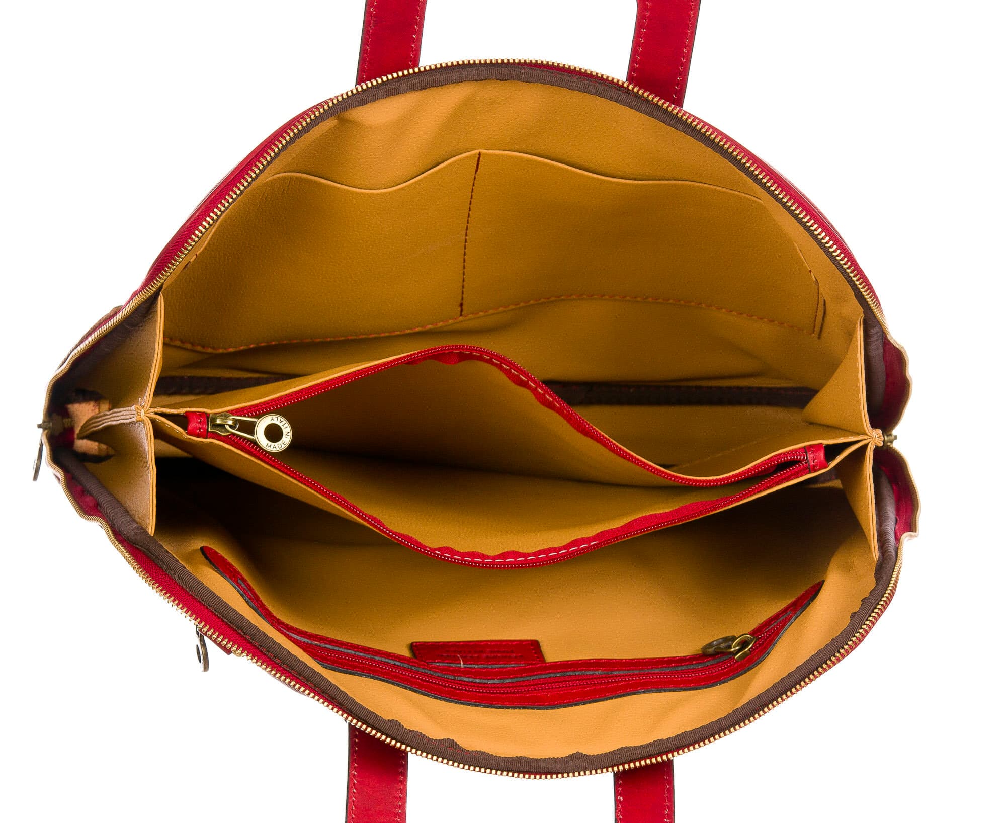 ENEA : cartella ufficio / porta pc, uomo - donna, in cuoio, colore : ROSSO, Made in Italy. (Borsa)