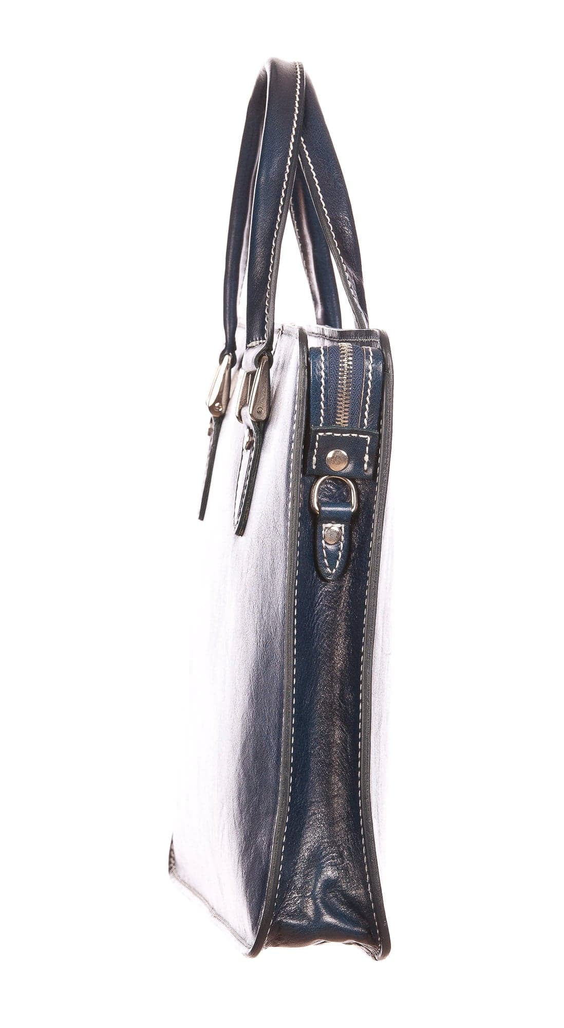 MORENO : cartella ufficio / portadocumenti, uomo - donna, in cuoio, colore : BLU, Made in Italy (Borsa)