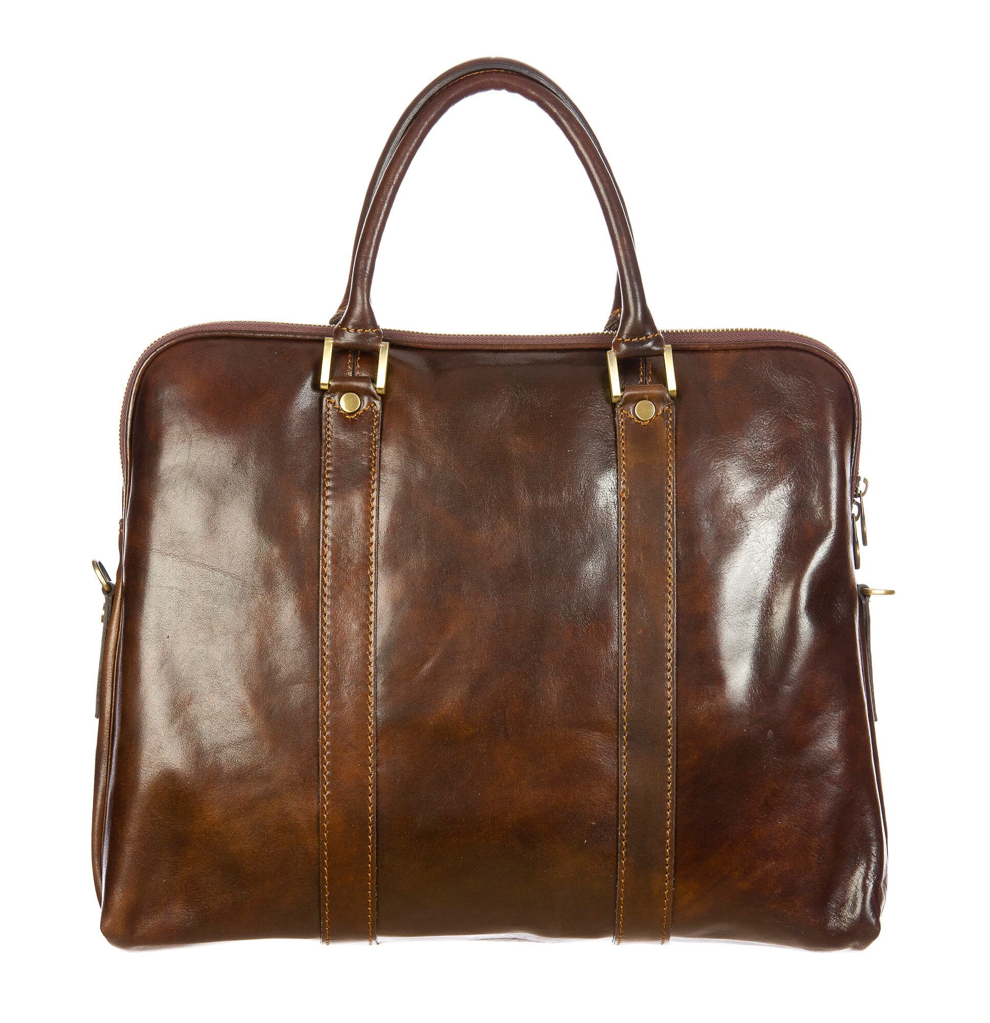 MALCO : cartella ufficio / borsa portacomputer, uomo - donna, in cuoio, colore : TESTAMORO, Made in Italy