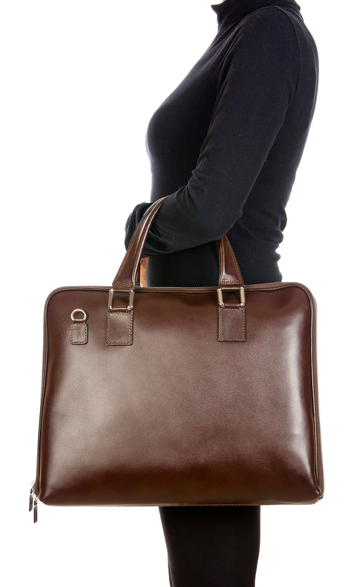 MANUELE : cartella ufficio / portacomputer, uomo - donna, in cuoio, colore : TESTAMORO, Made in Italy (Borsa)