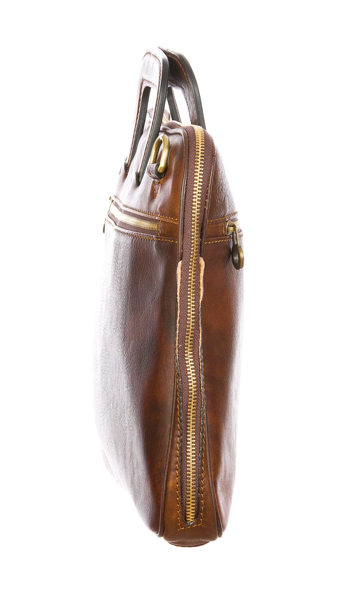 ENEA : cartella ufficio / porta pc, uomo - donna, in cuoio, colore : TESTAMORO, Made in Italy. (Borsa)