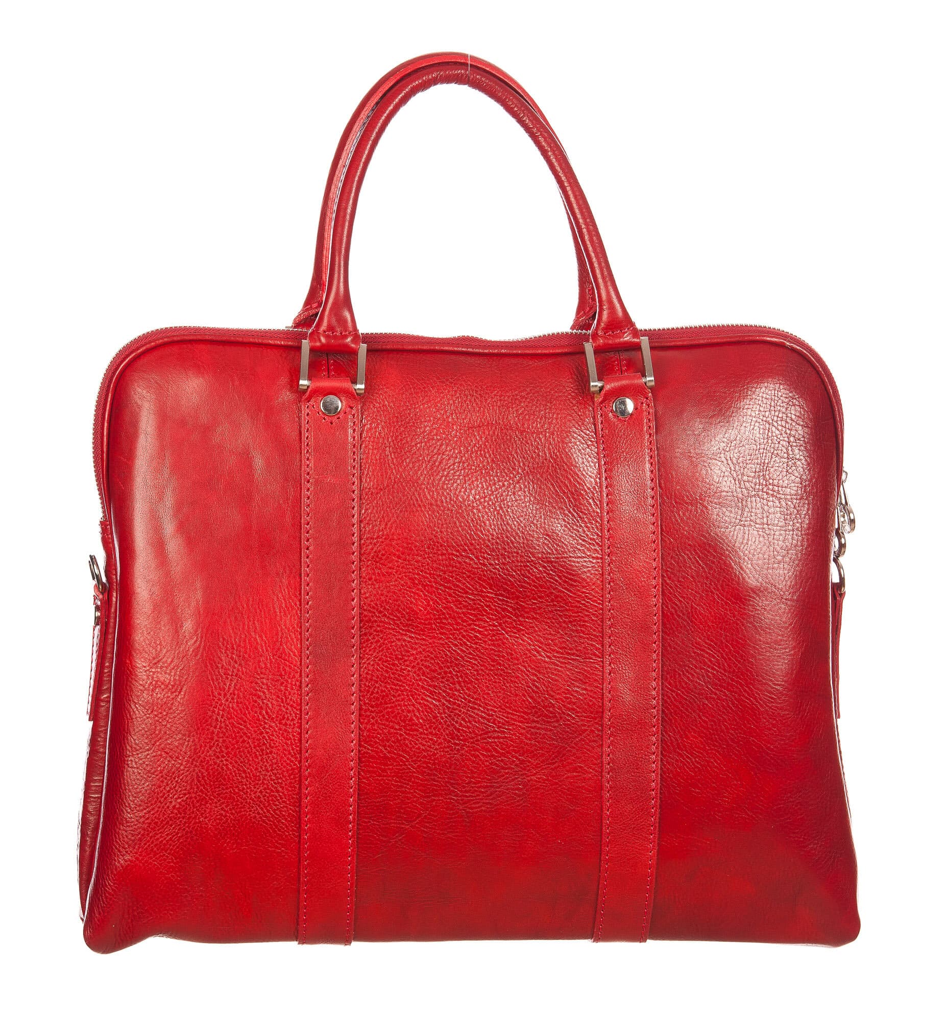 MALCO : cartella ufficio / borsa portacomputer, uomo - donna, in cuoio, colore : ROSSO, Made in Italy