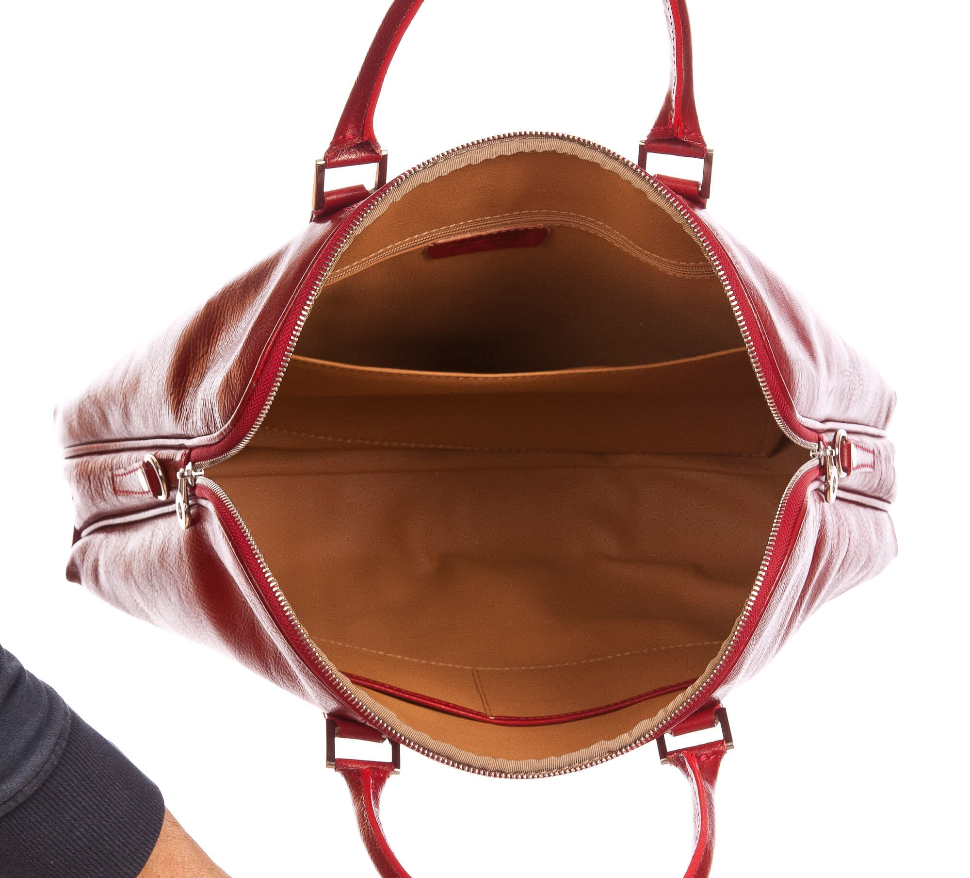 MALCO : cartella ufficio / borsa portacomputer, uomo - donna, in cuoio, colore : ROSSO, Made in Italy