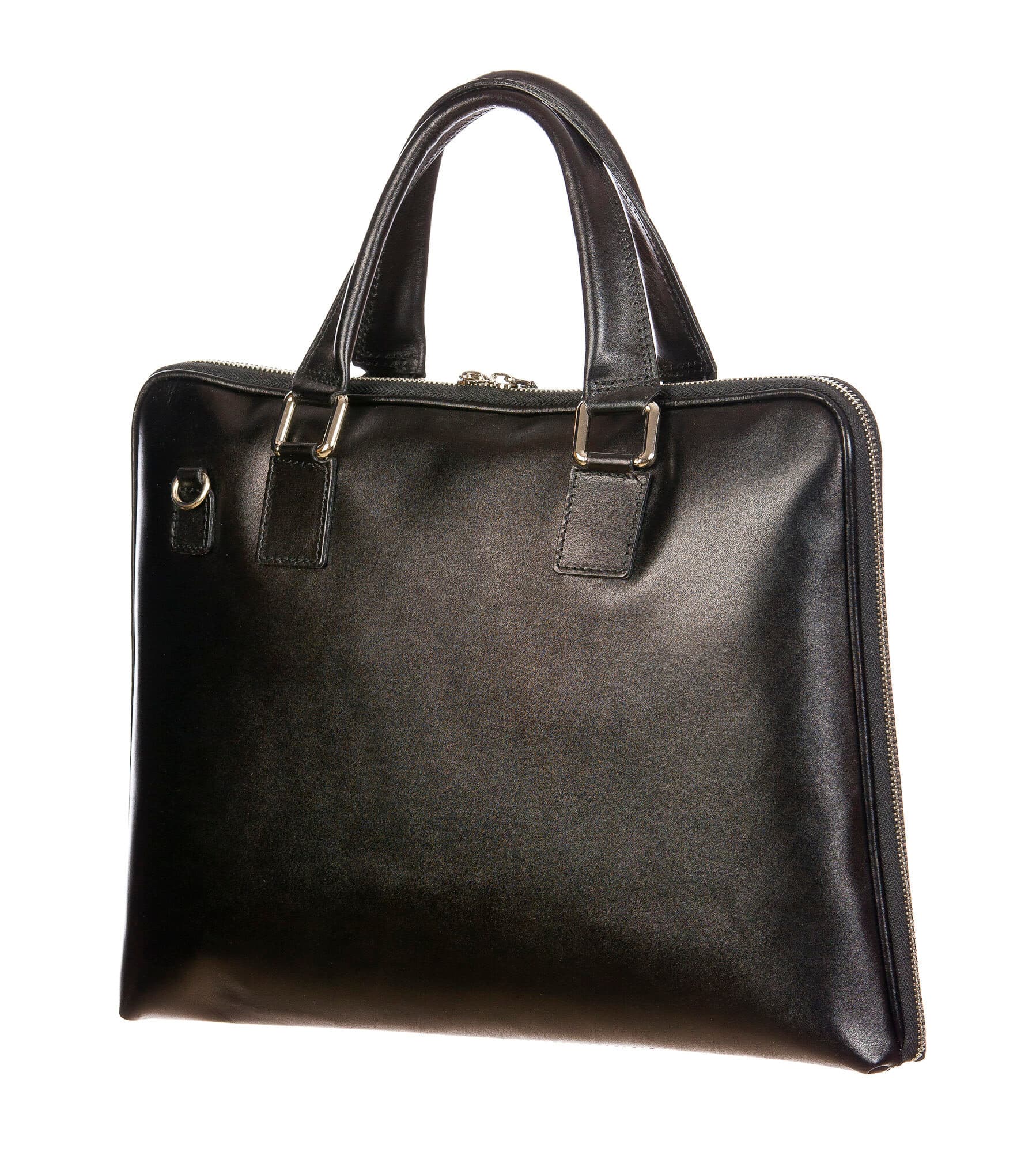 MANUELE : cartella ufficio / portacomputer, uomo - donna, in cuoio, colore :NERO, Made in Italy (Borsa)