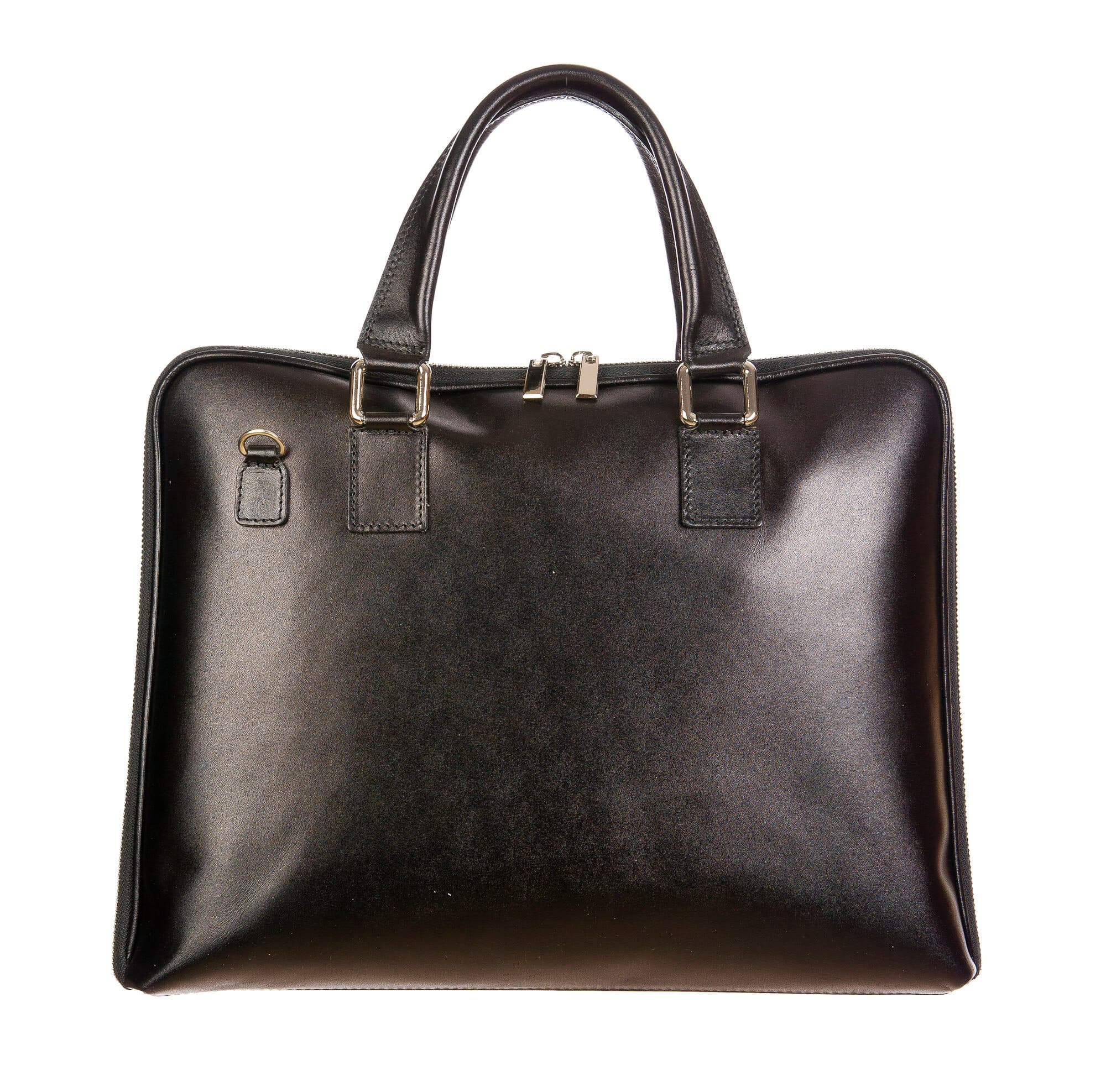 MANUELE : cartella ufficio / portacomputer, uomo - donna, in cuoio, colore :NERO, Made in Italy (Borsa)